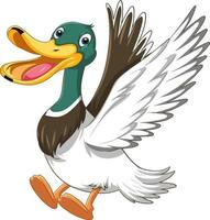 Happy wild duck cartoon character vector