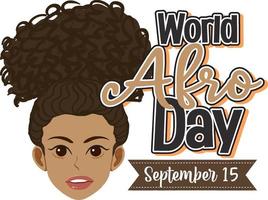 World Afro Day September 15 Banner Design vector