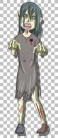personaje de dibujos animados zombie aterrador vector