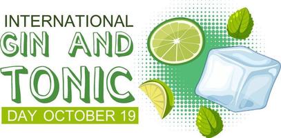 International gin and tonic day logo design vector