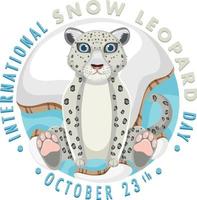 diseño de banner del día internacional del leopardo de las nieves vector