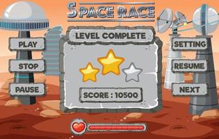 Space game background template and elements vector