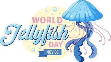 diseño de banner del día mundial de las medusas vector