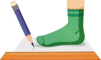 medir el tamaño del pie vector