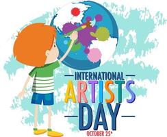 diseño del cartel del día internacional del artista vector
