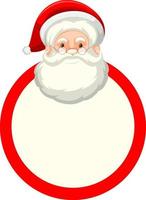 Empty round board template with Santa Claus vector