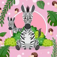 Cute zebra in flat cartoon style vector