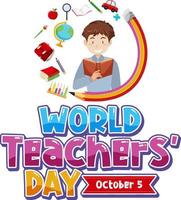 World Teacher's Day Logo Banner Design vector