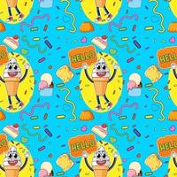 Sweet ice cream seamless pattern vector