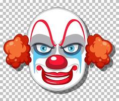 Scary clown head on grid background vector