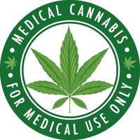 Medical cannabis badge logo vector