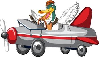 Soapbox derby with duck driving car vector