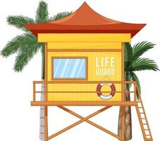 Beach lifeguard tower isolated vector