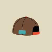 Head accessory element in modern style flat, line style. Hand drawn vector illustration of bini hat, docker cap fashion style, cartoon design, patch, badge, emblem.