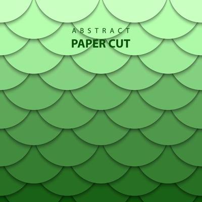 Vector background with green gradient color paper cut shapes. 3D abstract paper art style, design layout for business presentations, flyers, posters, prints, decoration, cards, brochure cover.
