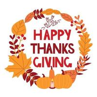 Handmade Drawing Happy Thanksgiving Day Background. vector