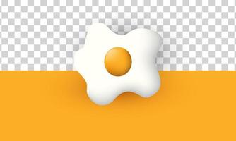 unique realistic fried eggs icon style 3d design isolated on vector