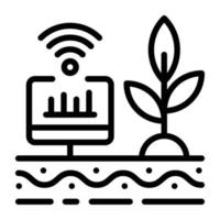 Check out the outline icon of smart farming vector