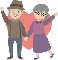 An old couple in love vector