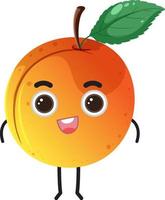 Peach with cute face cartoon character vector