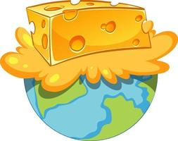 Cheese melting with earth symbol vector