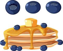 Blueberry pancake with melted butter vector