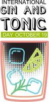 diseño del logotipo del día internacional del gin tonic vector