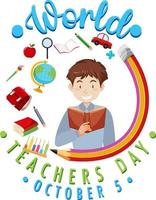 World Teachers Day Poster Design vector