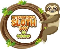 International sloth day banner concept vector