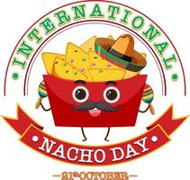 diseño del cartel del día internacional del nacho vector