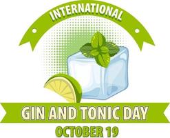 International Gin And Tonic Day Banner Design vector