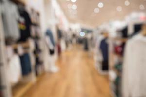 clothing store in shopping mall boutique shop interior blur defocused background photo