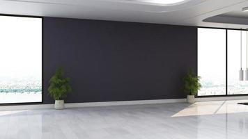 Modern minimalist interior design of an empty room in 3D rendering photo