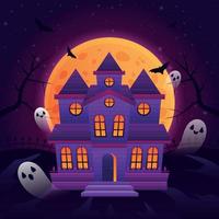 Spooky Haunted House Background vector