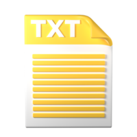 TXT File Type D rendering on transparent background. Ui UX icon design web and app trend png