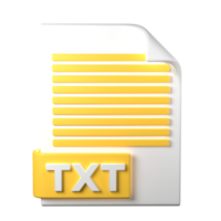 TXT File Type D rendering on transparent background. Ui UX icon design web and app trend png