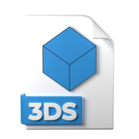 3DS File Type 3D rendering on transparent background. Ui UX icon design web and app trend png