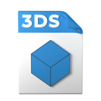 3DS File Type 3D rendering on transparent background. Ui UX icon design web and app trend png