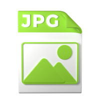 JPG File Type 3D rendering on transparent background. Ui UX icon design web and app trend png