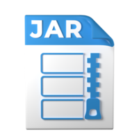 JAR File Type 3D rendering on transparent background. Ui UX icon design web and app trend png