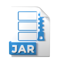 JAR File Type 3D rendering on transparent background. Ui UX icon design web and app trend png