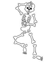 Funny cartoon dancing skeleton. Cute graphics for Halloween. Resume isolated illustration on white background. vector