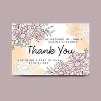 Thank you card design template. Luxury and elegant background. Vector illustration ready to print. Free Vector Template