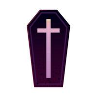 halloween coffin icon vector