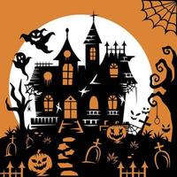 Haunted House Halloween Illustration Vector