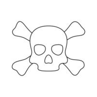 Coloring page with Skull and Crossbones for kids vector