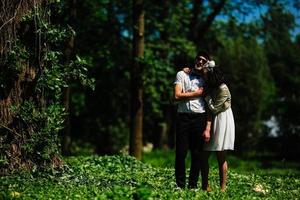 beautiful couple in park photo