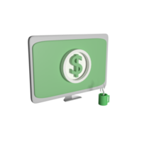 3D Render Digital Money Perspective View png