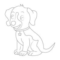 página para colorear de perros y diseño de contorno de animales para niños vector