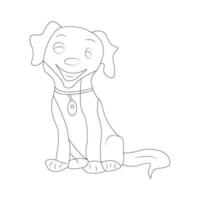 página para colorear de perros y diseño de contorno de animales para niños vector